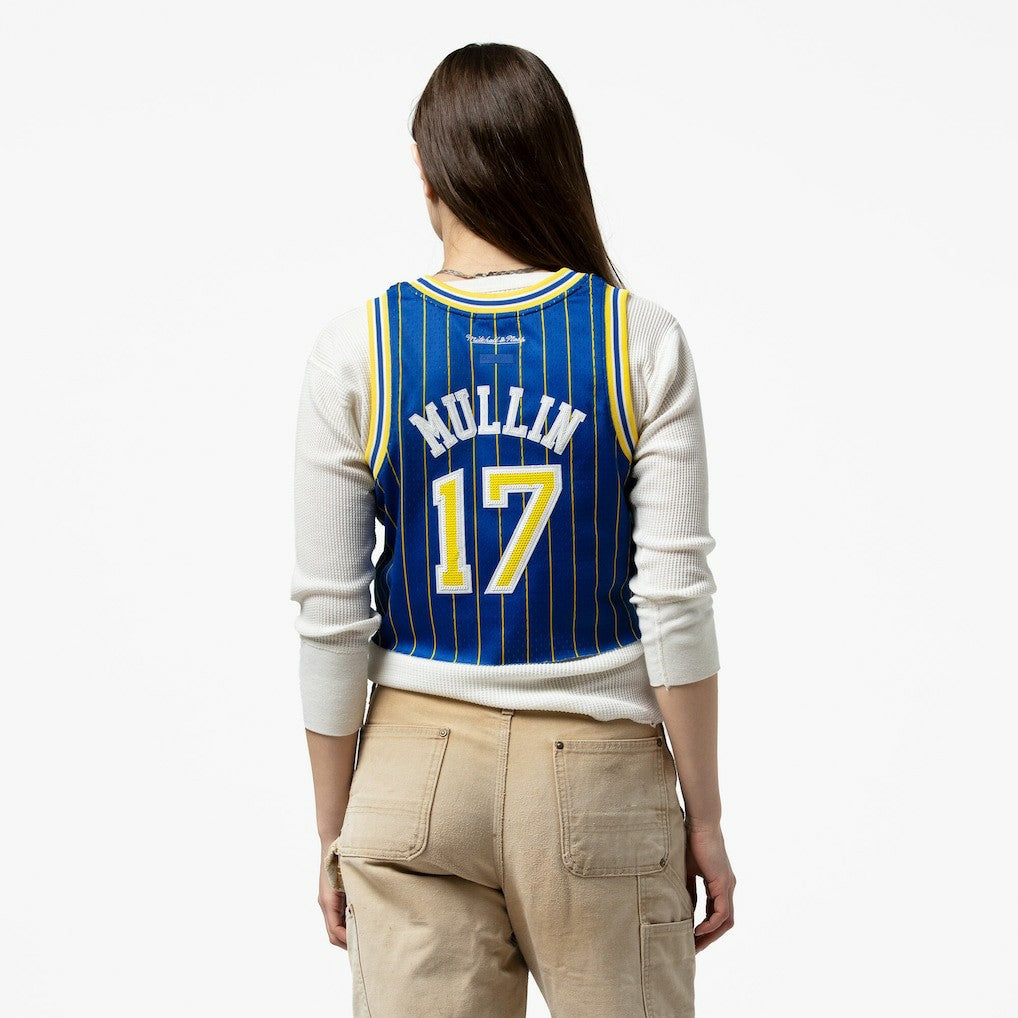 Chris Mullin Golden State Warriors x DANNIJO Women's Fashion Cropped Basketball Jersey sale - Royal for sale