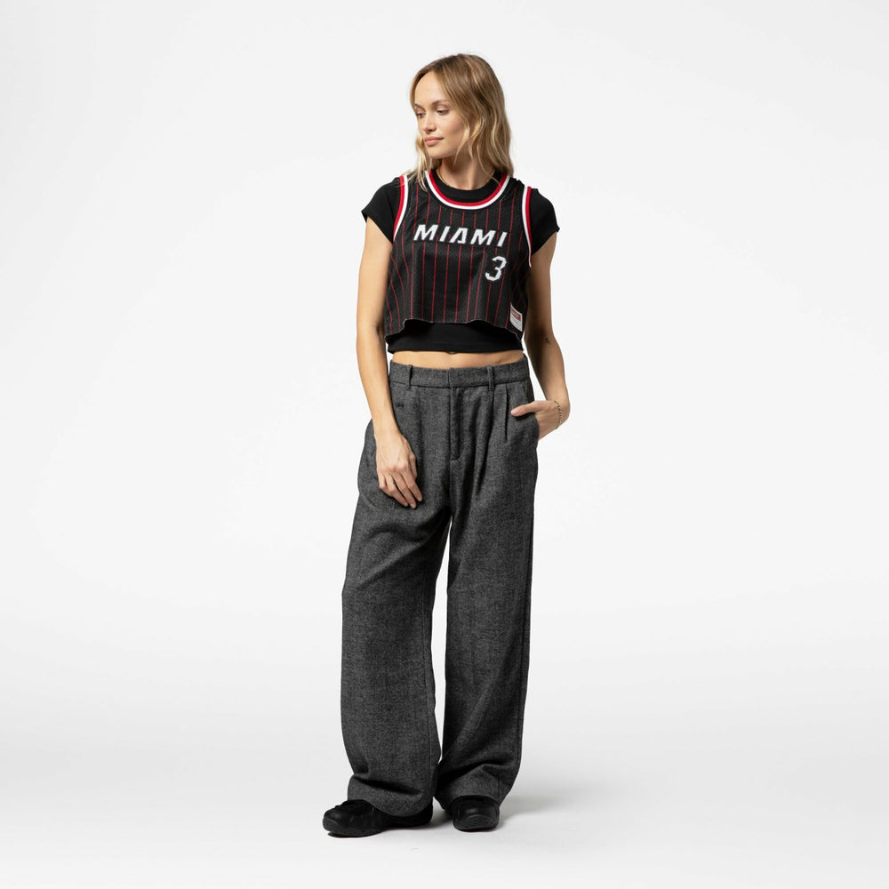 Dwyane Wade Miami Heat x DANNIJO Women's Fashion Cropped Basketball Jersey - Black discount