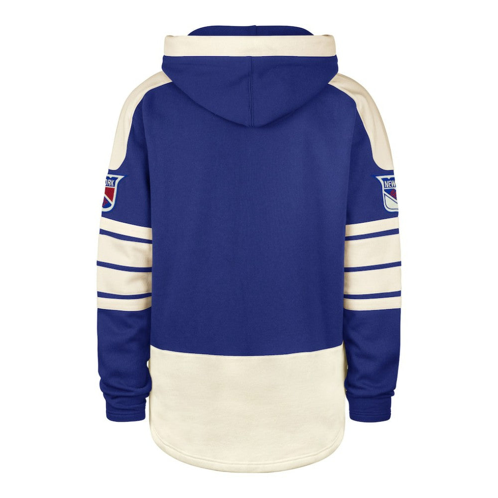 New York Rangers '47 Blue Line Heritage Lacer Pullover Hoodie - Blue Hoodies