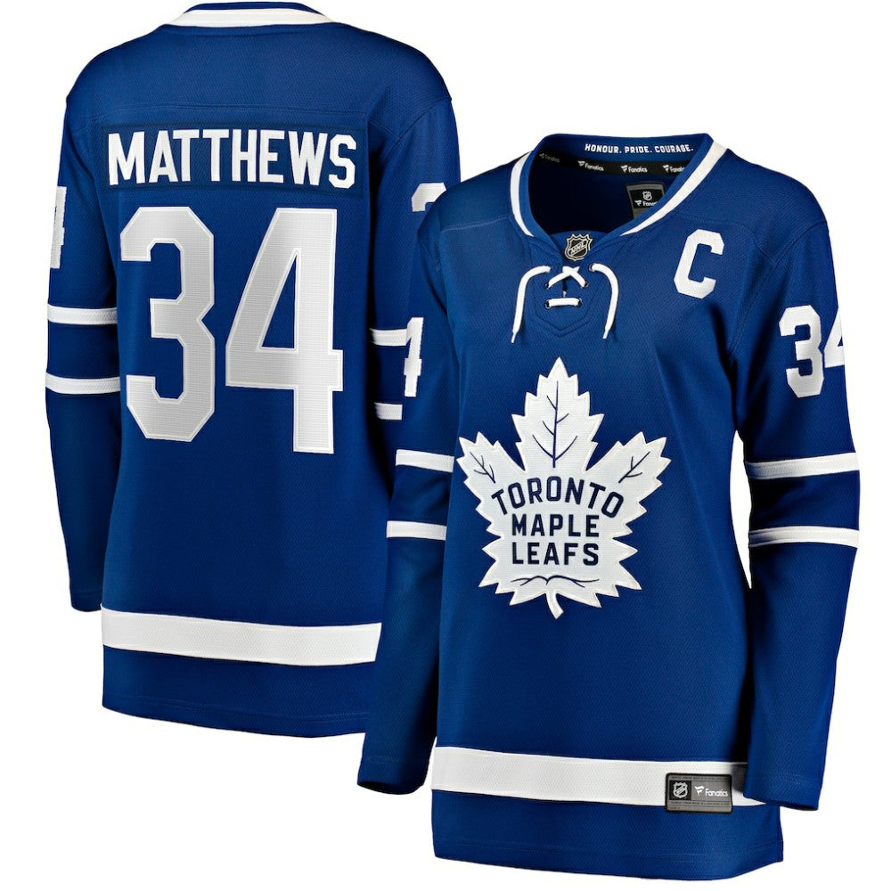 Auston Matthews Toronto Maple Leafs Fanatics Women's Captain Patch Home Breakaway Player Jersey - Blue Jerseys