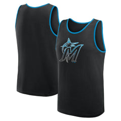 Miami Marlins Logo Athletic Unmatched Success Tank Top Black