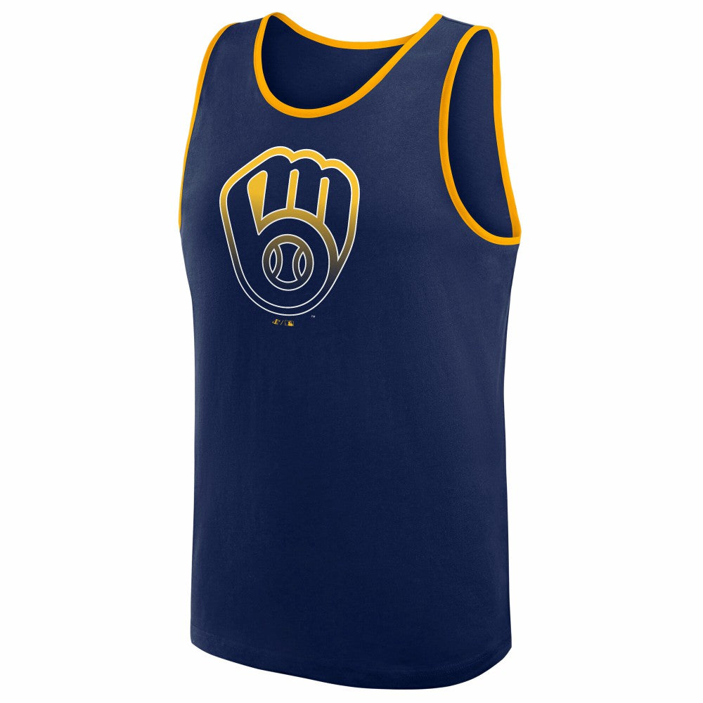 Milwaukee Brewers Logo Athletic Unmatched Success Tank Top Navy