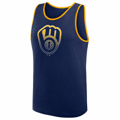 Milwaukee Brewers Logo Athletic Unmatched Success Tank Top Navy