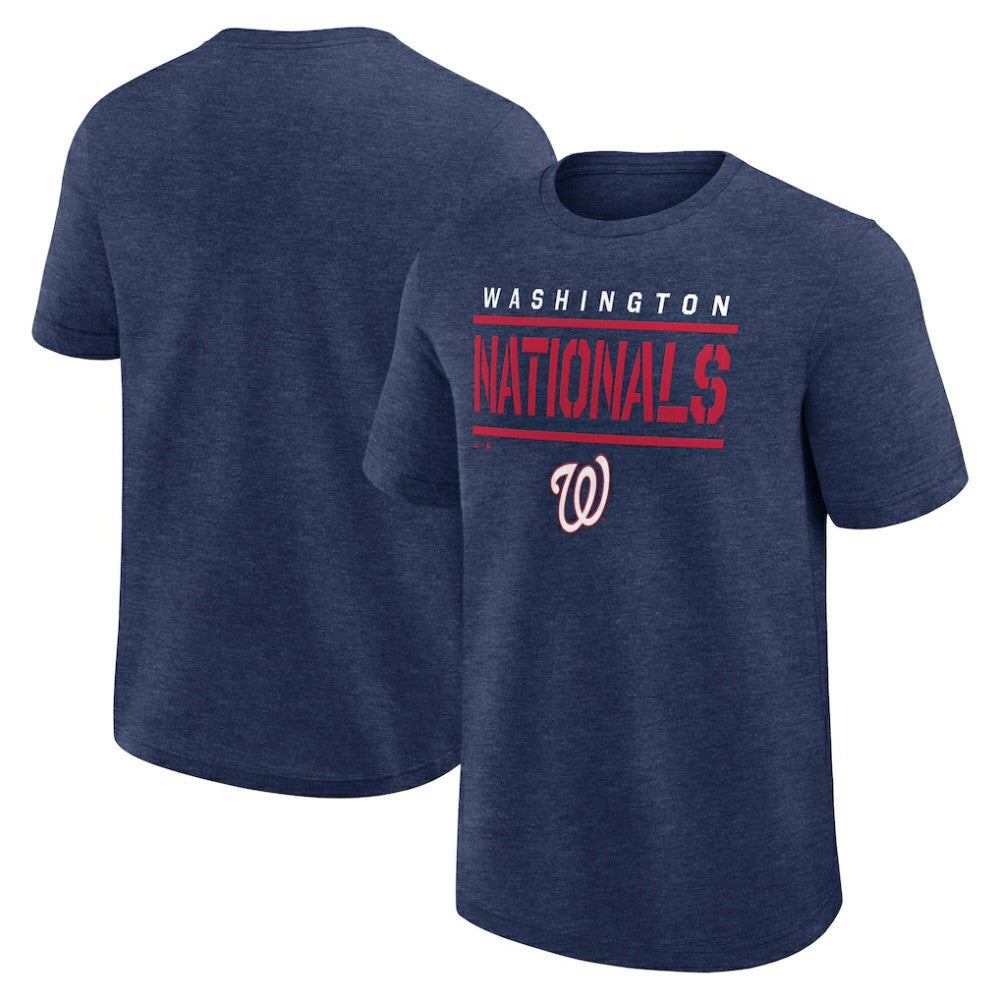 Washington Nationals Logo Athletic Top Notch T-Shirt Heather Navy