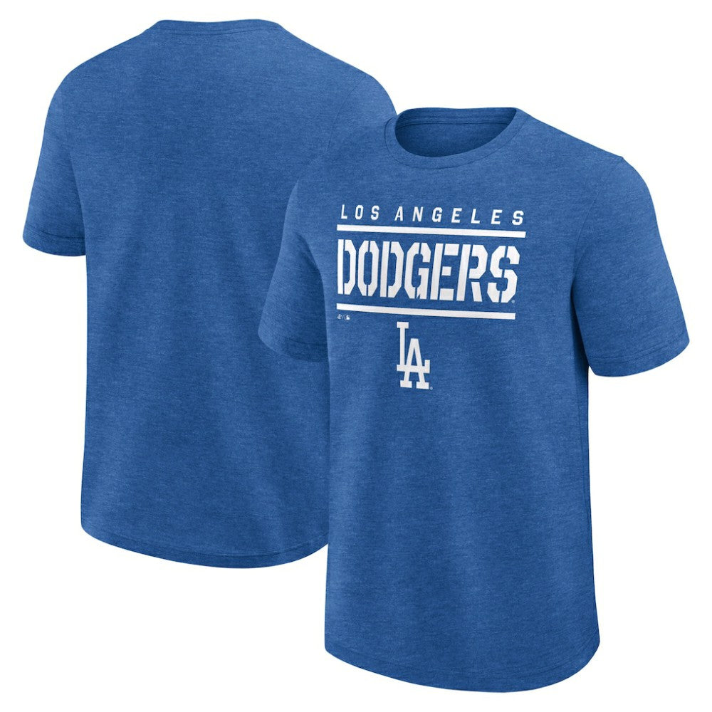 Los Angeles Dodgers Logo Athletic Top Notch T-Shirt Heather Royal