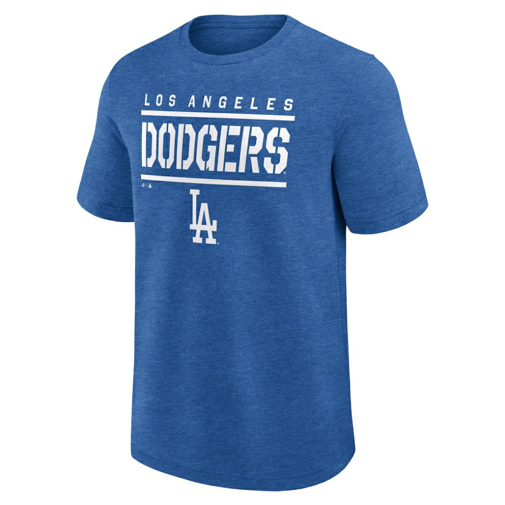 Los Angeles Dodgers Logo Athletic Top Notch T-Shirt Heather Royal