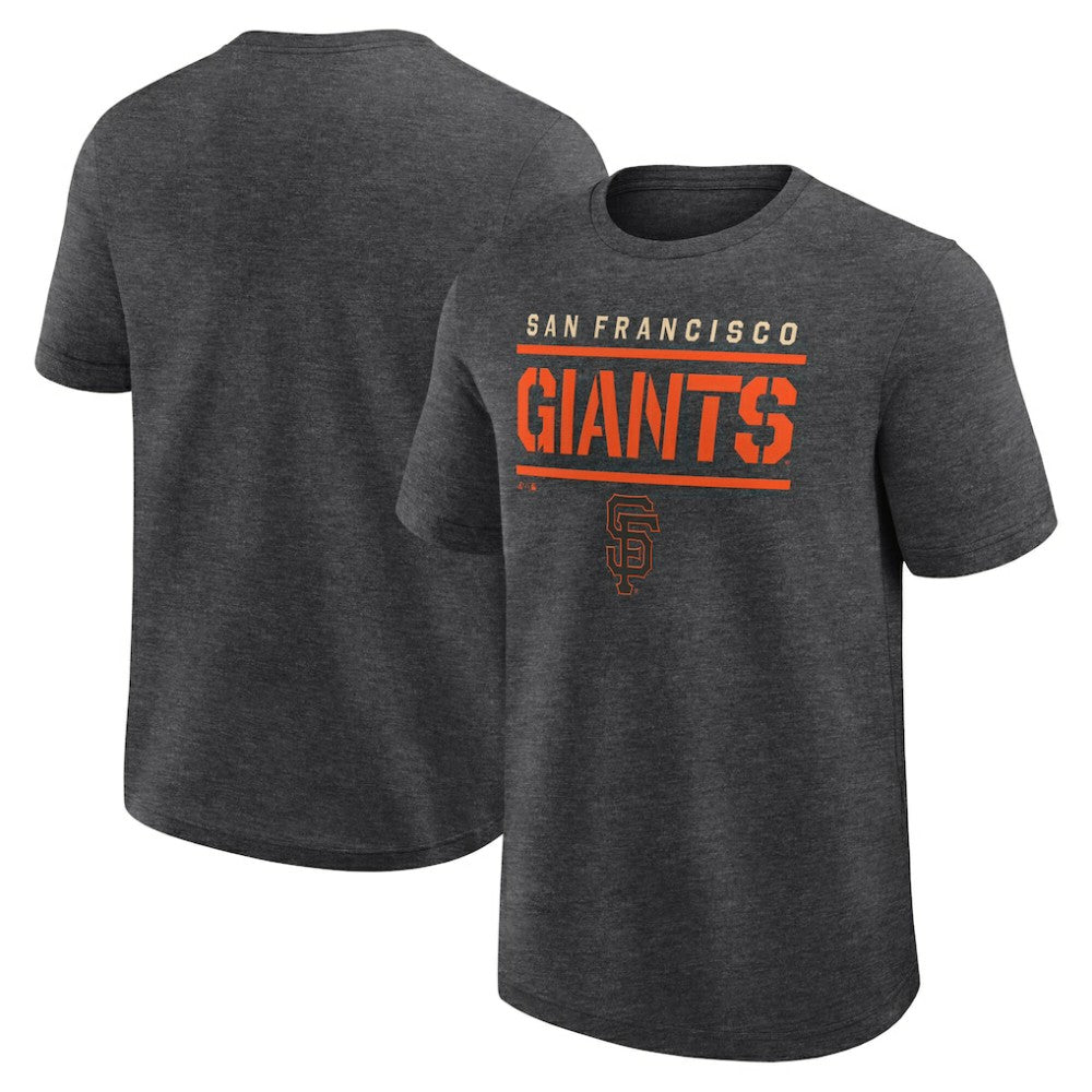 San Francisco Giants Logo Athletic Top Notch T-Shirt Heather Charcoal