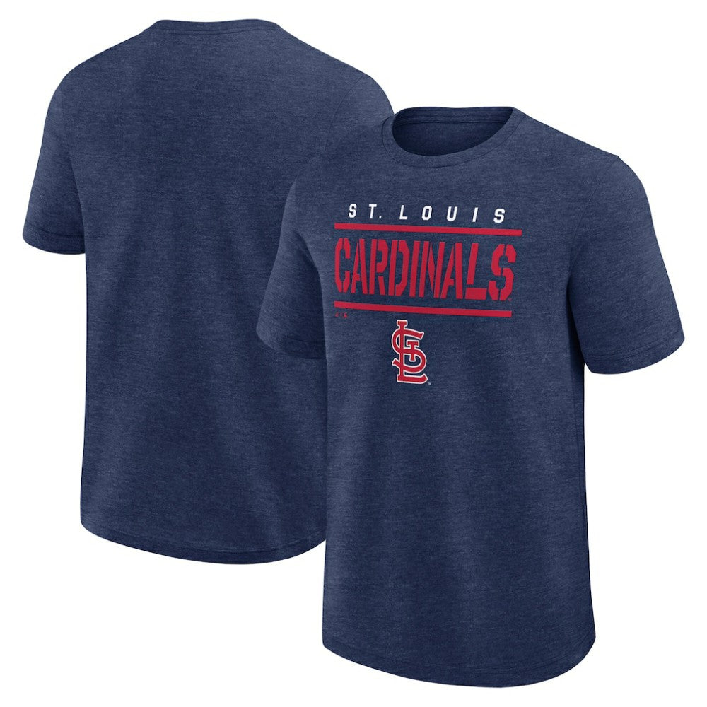 St. Louis Cardinals Logo Athletic Top Notch T-Shirt Heather Navy