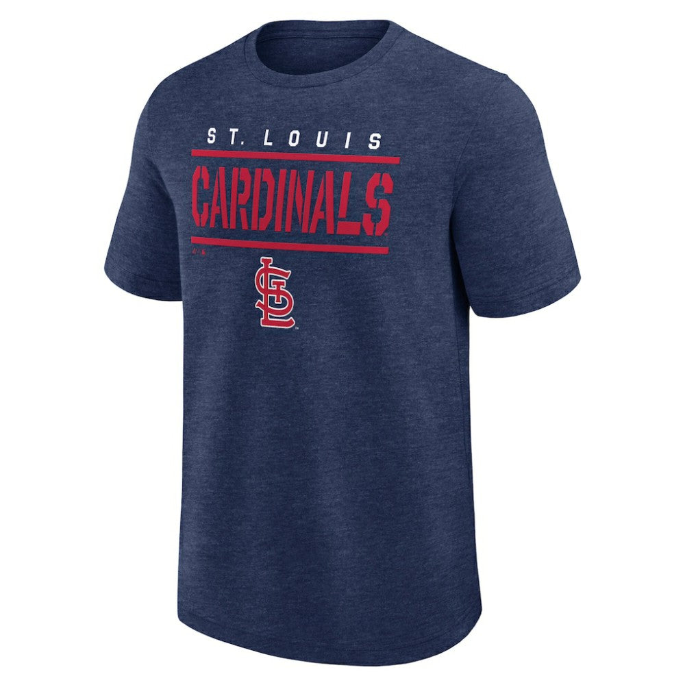 St. Louis Cardinals Logo Athletic Top Notch T-Shirt Heather Navy