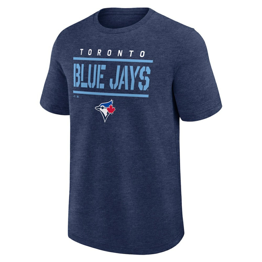 Toronto Blue Jays Logo Athletic Top Notch T-Shirt Heather Navy
