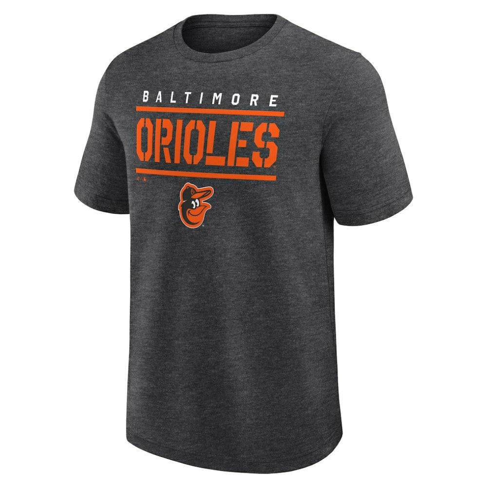 Baltimore Orioles Logo Athletic Top Notch T-Shirt Heather Charcoal