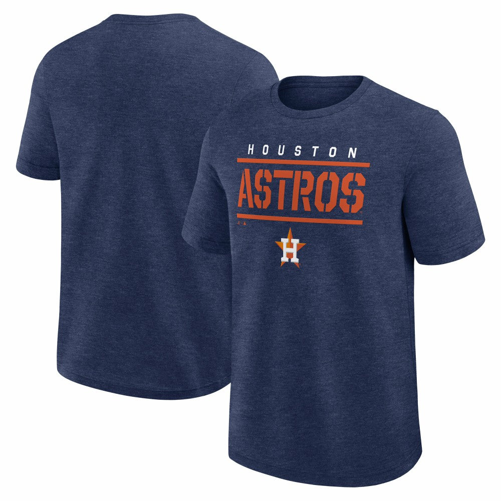 Houston Astros Logo Athletic Top Notch T-Shirt Heather Navy