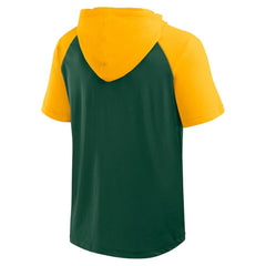 Athletics Logo Athletic Prime Raglan Short Sleeve Hoodie T-Shirt Green