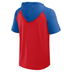 Philadelphia Phillies Logo Athletic Prime Raglan Short Sleeve Hoodie T-Shirt Red