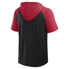 Arizona Diamondbacks Logo Athletic Prime Raglan Short Sleeve Hoodie T-Shirt Black