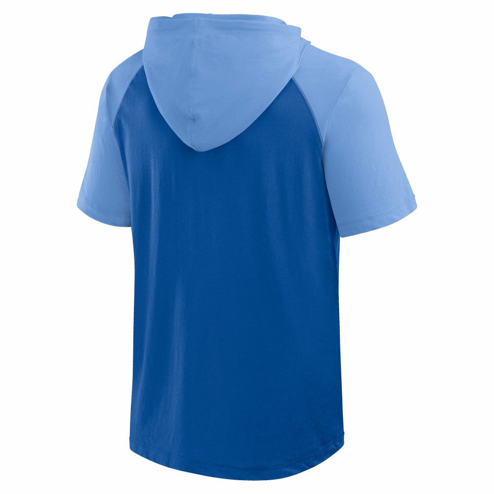 Kansas City Royals Logo Athletic Prime Raglan Short Sleeve Hoodie T-Shirt Royal