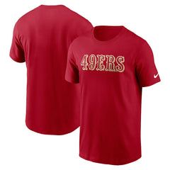 San Francisco 49ers Primetime Wordmark Essential T-Shirt - Scarlet sale