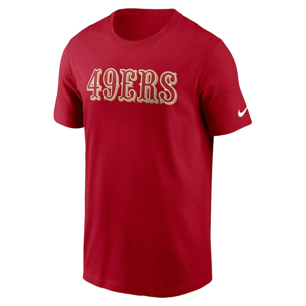San Francisco 49ers Primetime Wordmark Essential T-Shirt - Scarlet sale