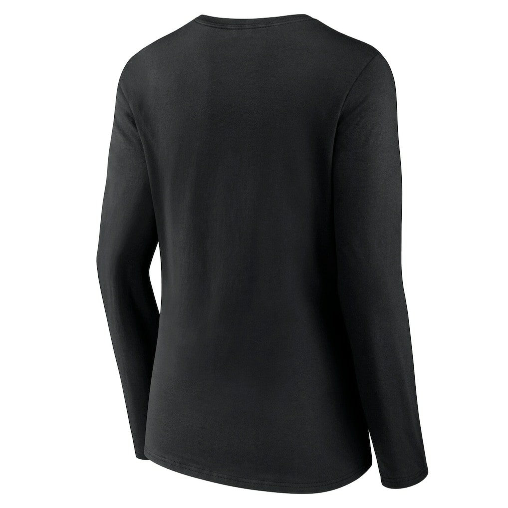 Jacksonville Jaguars Women's Classic Logo Long Sleeve V-Neck T-Shirt - Black discount