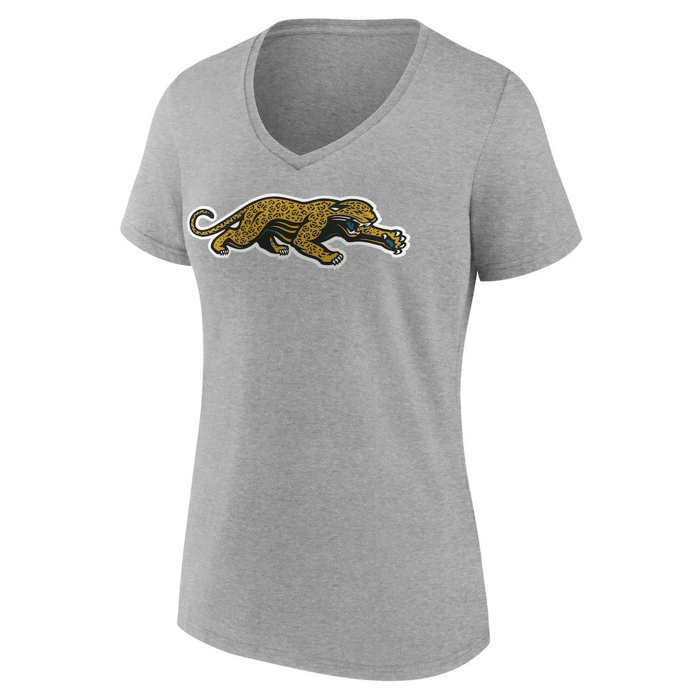 Jacksonville Jaguars Women's Classic Logo V-Neck T-Shirt - Gray cheap
