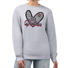 Florida Panthers G-III 4Her by Carl Banks Women's Animal Print Heart Fleece Pullover Sweatshirt - Heather Gray Sweatshirts