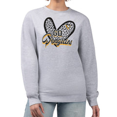 Pittsburgh Penguins G-III 4Her by Carl Banks Women's Animal Print Heart Fleece Pullover Sweatshirt - Heather Gray Sweatshirts