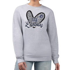 Tampa Bay Lightning G-III 4Her by Carl Banks Women's Animal Print Heart Fleece Pullover Sweatshirt - Heather Gray Sweatshirts