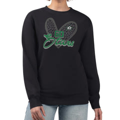 Dallas Stars G-III 4Her by Carl Banks Women's Animal Print Heart Fleece Pullover Sweatshirt - Black Sweatshirts