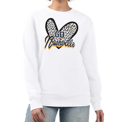 Nashville Predators G-III 4Her by Carl Banks Women's Animal Print Heart Fleece Pullover Sweatshirt - White Sweatshirts