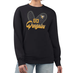 Pittsburgh Penguins G-III 4Her by Carl Banks Women's Animal Print Heart Fleece Pullover Sweatshirt - Black Sweatshirts