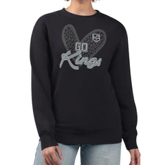 Los Angeles Kings G-III 4Her by Carl Banks Women's Animal Print Heart Fleece Pullover Sweatshirt - Black Sweatshirts
