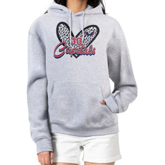 Washington Capitals G-III 4Her by Carl Banks Women's Animal Print Heart Fleece Pullover Hoodie - Heather Gray Hoodies