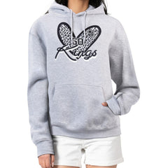 Los Angeles Kings G-III 4Her by Carl Banks Women's Animal Print Heart Fleece Pullover Hoodie - Heather Gray Hoodies