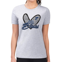 St. Louis Blues G-III 4Her by Carl Banks Women's Super-Slim Fit Lightweight Animal Print Heart T-Shirt - Heather Gray T-shirts