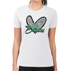 Dallas Stars G-III 4Her by Carl Banks Women's Super-Slim Fit Lightweight Animal Print Heart T-Shirt - White T-shirts