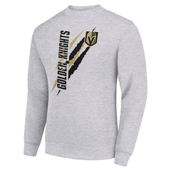 Vegas Golden Knights Starter Color Scratch Pullover Sweatshirt - Heather Gray Sweatshirts