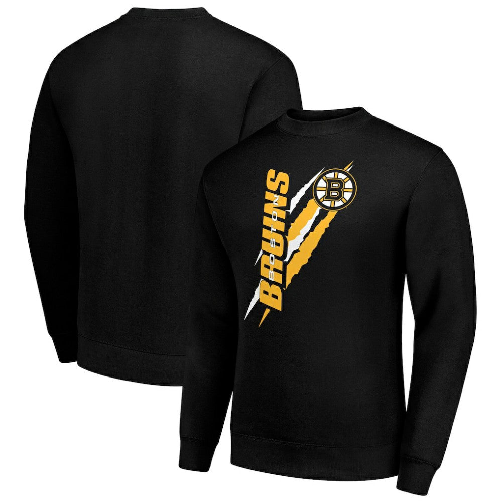 Boston Bruins Starter Color Scratch Pullover Sweatshirt - Black Sweatshirts