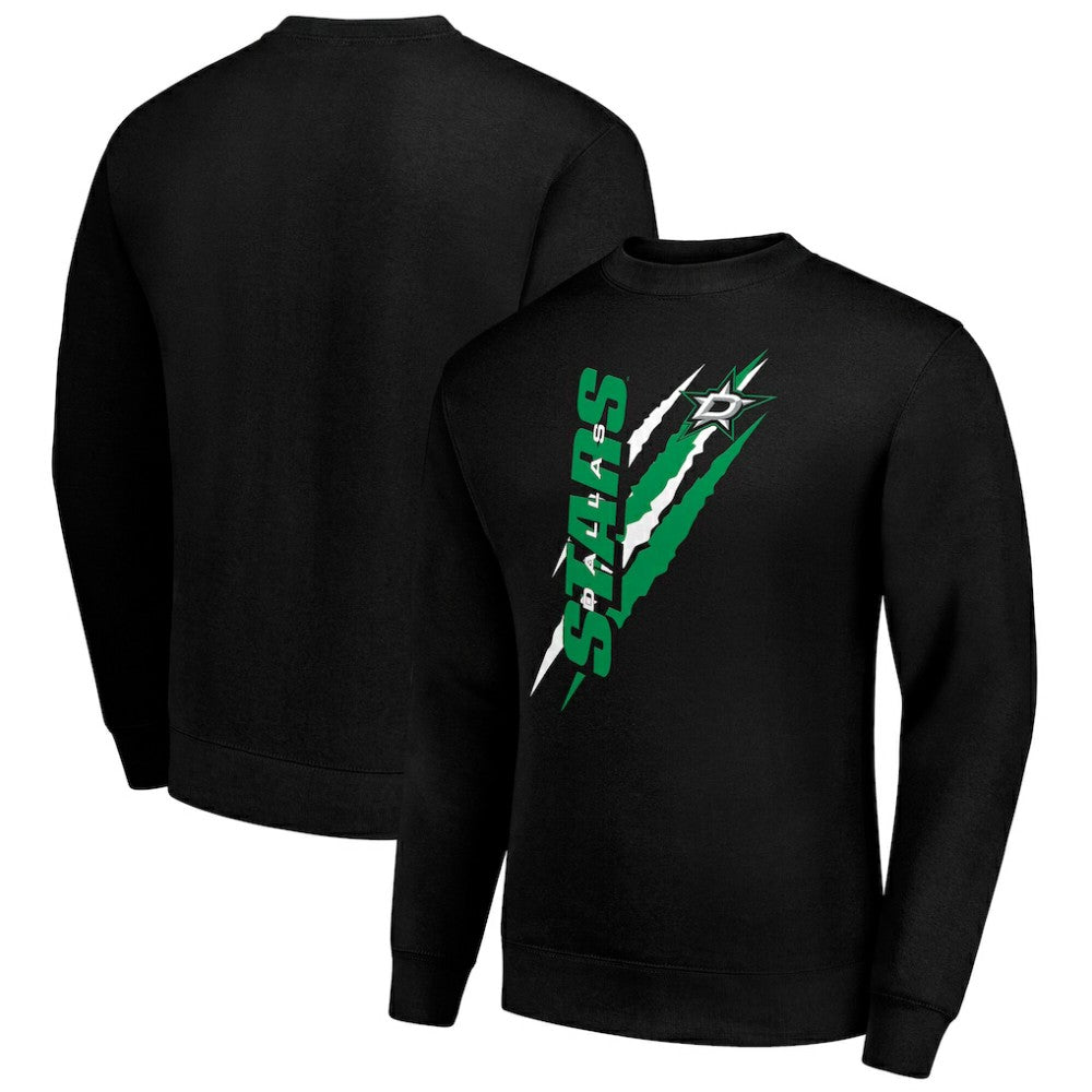 Dallas Stars Starter Color Scratch Pullover Sweatshirt - Black Sweatshirts