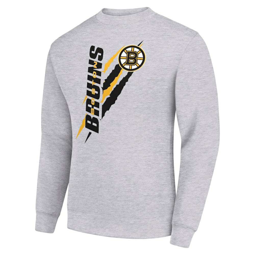 Boston Bruins Starter Color Scratch Pullover Sweatshirt - Heather Gray Sweatshirts