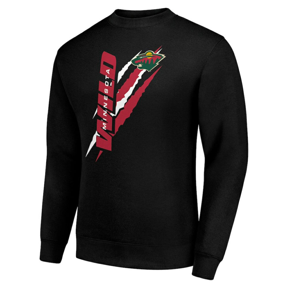 Minnesota Wild Starter Color Scratch Pullover Sweatshirt - Black Sweatshirts