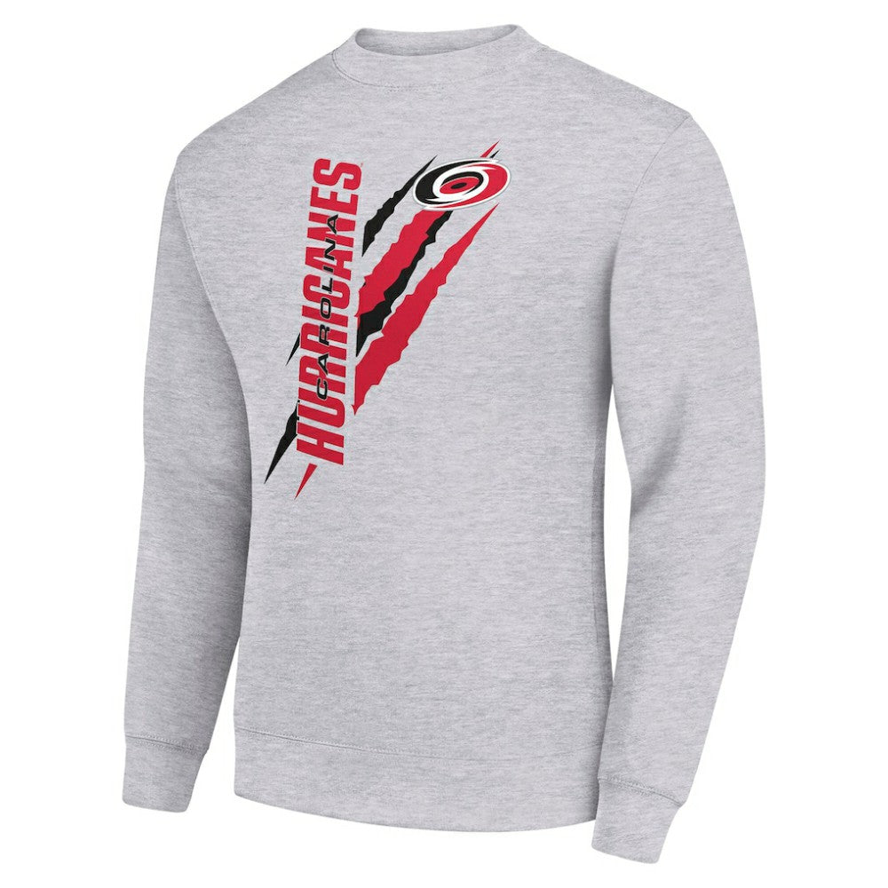 Carolina Hurricanes Starter Color Scratch Pullover Sweatshirt - Heather Gray Sweatshirts