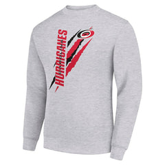 Carolina Hurricanes Starter Color Scratch Pullover Sweatshirt - Heather Gray Sweatshirts