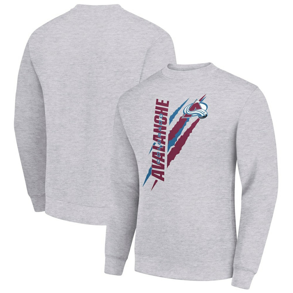 Colorado Avalanche Starter Color Scratch Pullover Sweatshirt - Heather Gray Sweatshirts