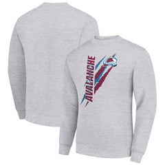 Colorado Avalanche Starter Color Scratch Pullover Sweatshirt - Heather Gray Sweatshirts