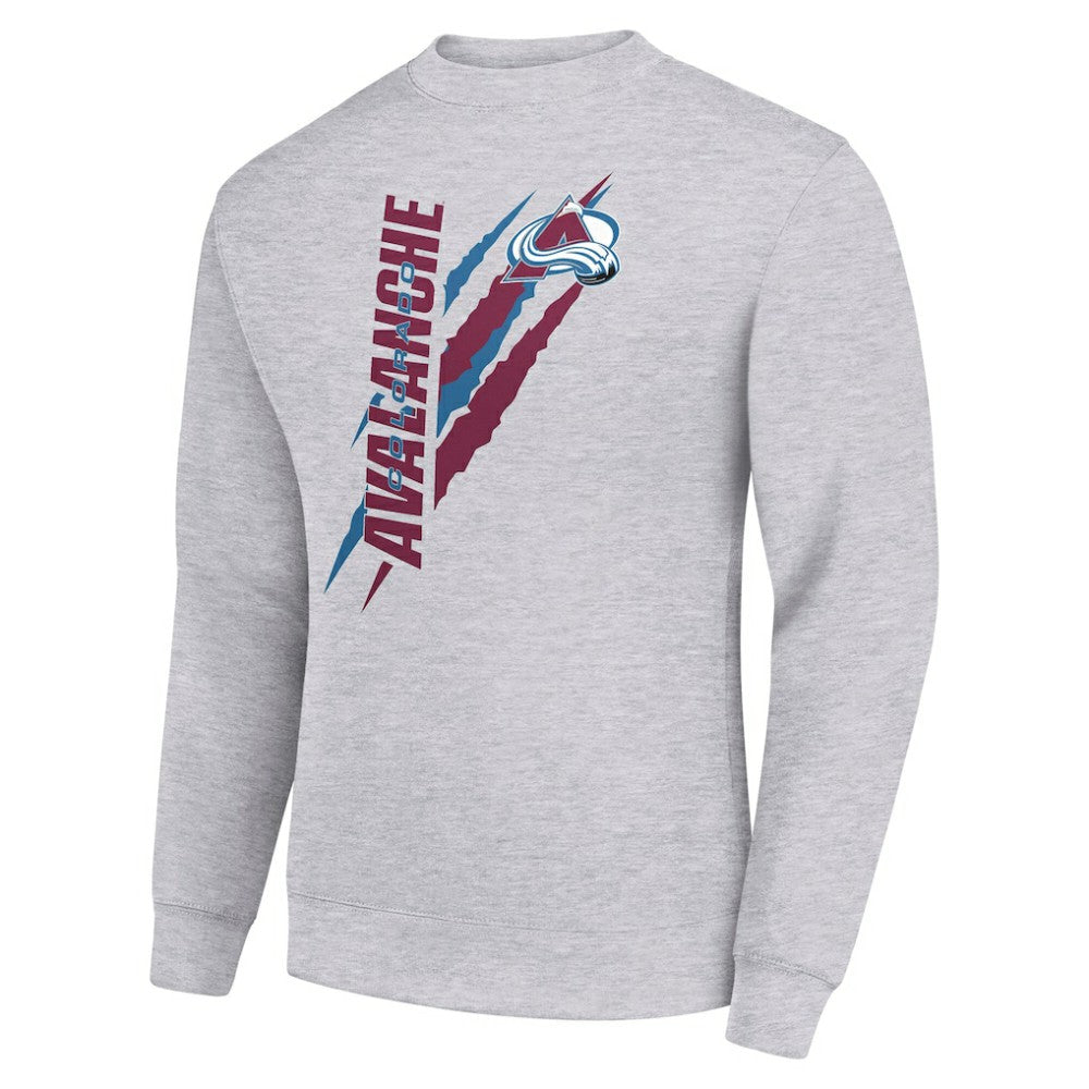 Colorado Avalanche Starter Color Scratch Pullover Sweatshirt - Heather Gray Sweatshirts
