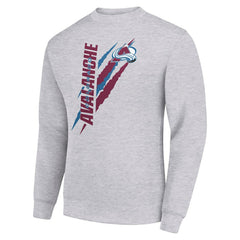 Colorado Avalanche Starter Color Scratch Pullover Sweatshirt - Heather Gray Sweatshirts