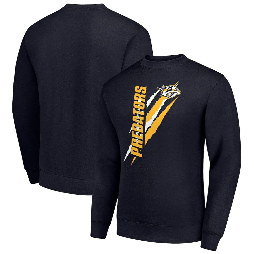 Nashville Predators Starter Color Scratch Pullover Sweatshirt - Navy Sweatshirts
