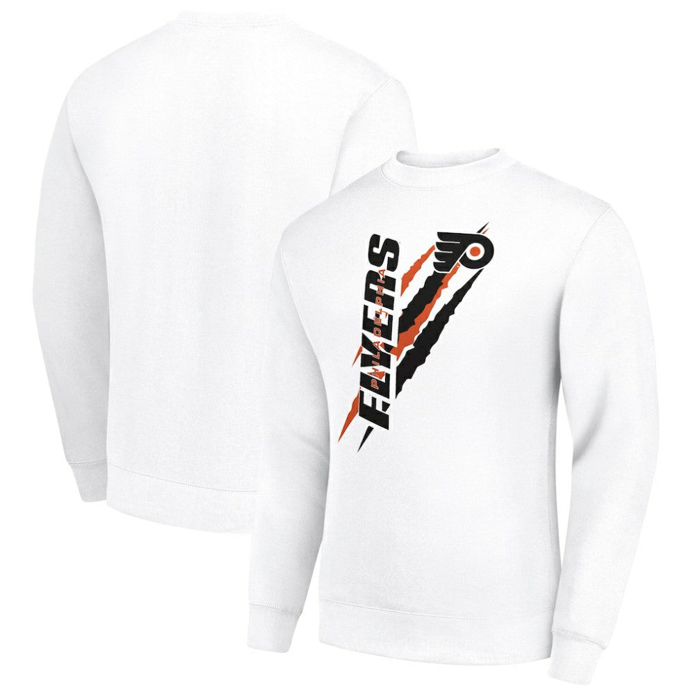 Philadelphia Flyers Starter Color Scratch Pullover Sweatshirt - White Sweatshirts