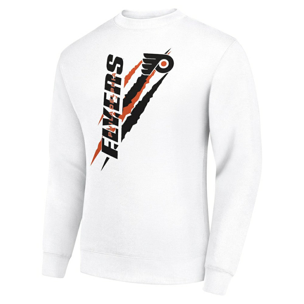 Philadelphia Flyers Starter Color Scratch Pullover Sweatshirt - White Sweatshirts