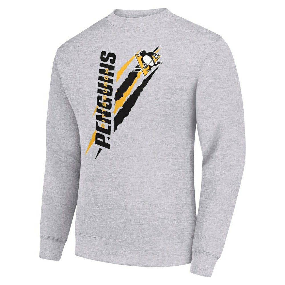 Pittsburgh Penguins Starter Color Scratch Pullover Sweatshirt - Heather Gray Sweatshirts